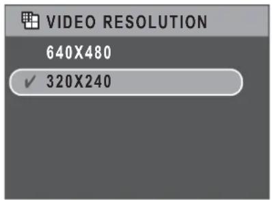VIDEO RESOLUTION 640X480 ✓ 320X240