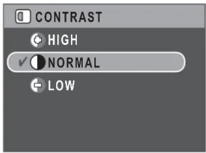 CONTRAST HIGH NORMAL LOW