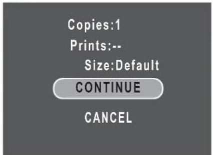 Copies:1 Prints:-- Size:Default CONTINUE CANCEL