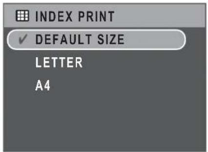 INDEX PRINT ✓ DEFAULT SIZE LETTER A4