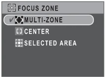 FOCUS ZONE ✓ MULTI-ZONE [ ] CENTER SELECTED AREA
