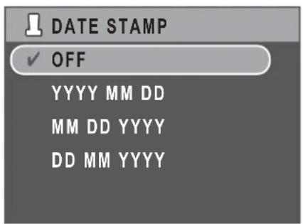 DATE STAMP ✓ OFF YYYY MM DD MM DD YYYY DD MM YYYY