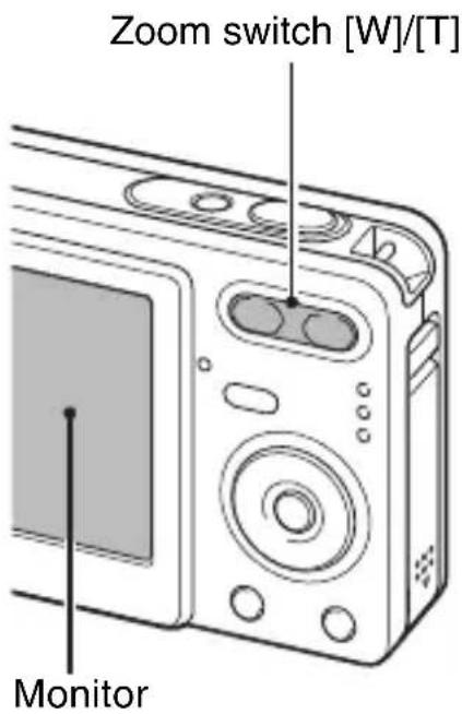 Zoom switch [W]/[T] Monitor