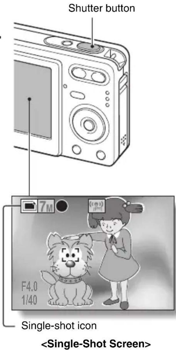 Shutter button 7M F4.0 1/40 Single-shot icon