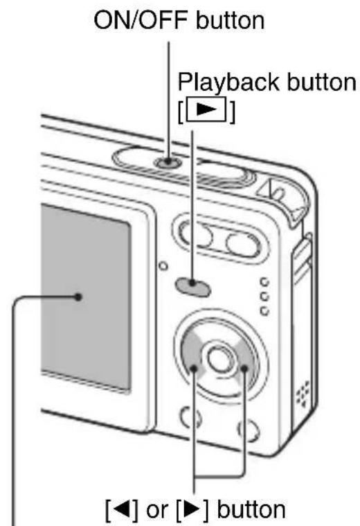 ON/OFF button Playback button [◀] or [▶] button