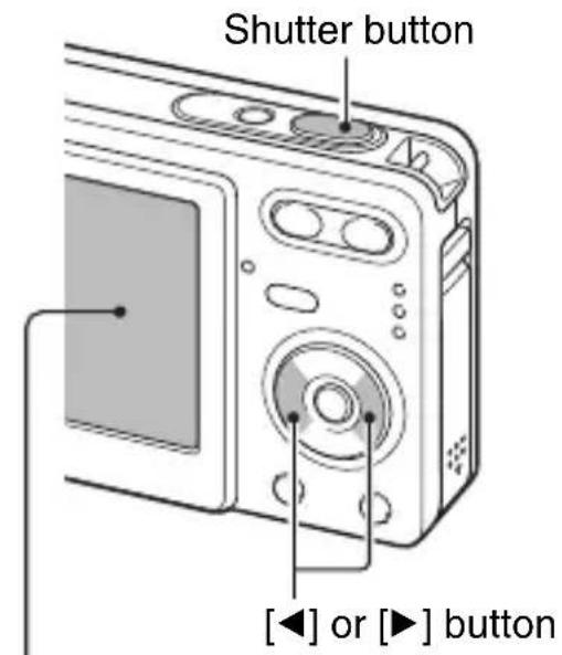 Shutter button [◀] or [▶] button