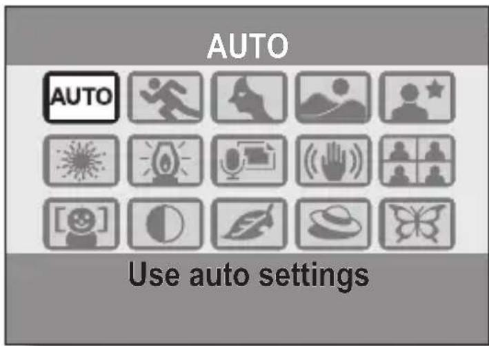 AUTO AUTO Use auto settings