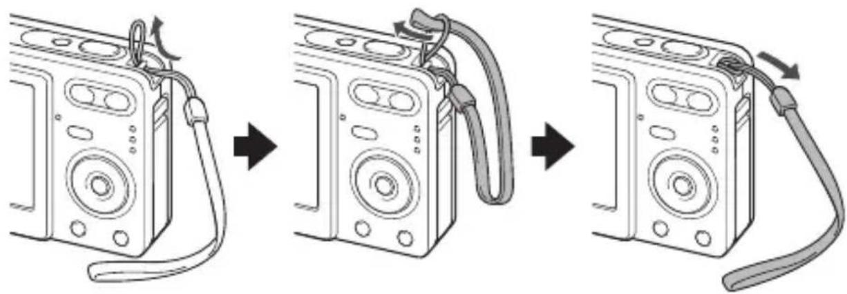 SANYO Xacti VPC-E7EX - Attaching the handstrap - 1