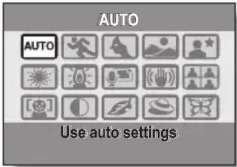 AUTO AUTO Use auto settings