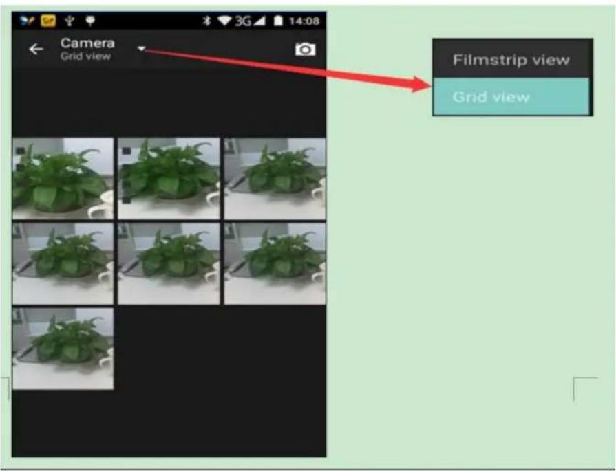 Camera Grid view Filmstrip view Grid view