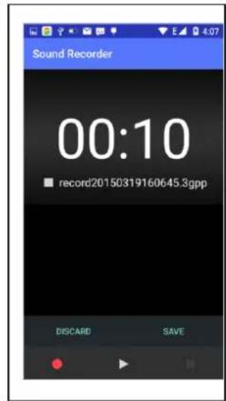 Sound Recorder 00:10 ■ record/20150319160645.3gpp DISCARD SAVE