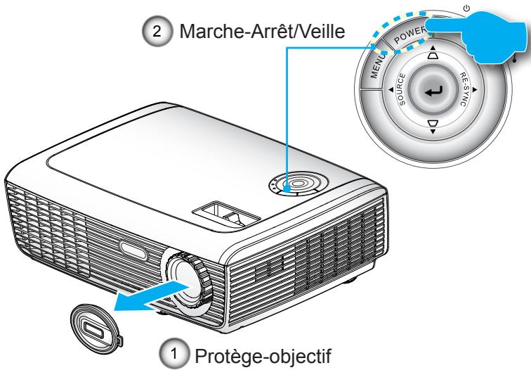 OPTOMA HD67 - Mise sous tension du projecteur - 2