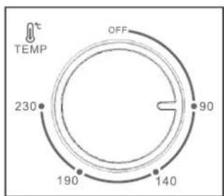 TEMP 230 OFF 90 140 190