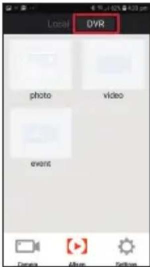 Local DVR photo video events Camera Album Settings