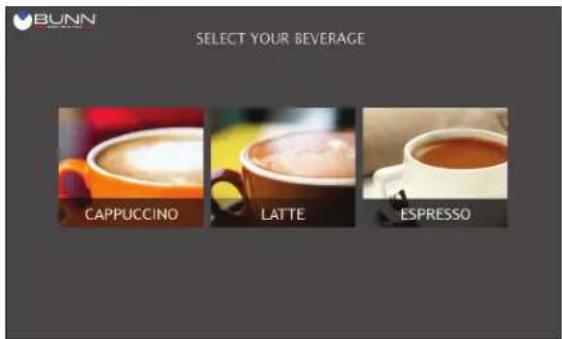 BUNN SELECT YOUR BEVERAGE CAPPUCCINO LATTE ESPRESSO
