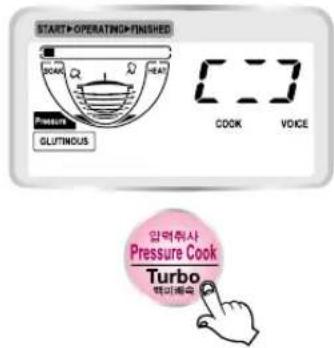START OPERATING FINISHED COOK VOICE Pressure GLUTINOUS Pressure Cook Turbo