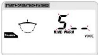 START OPERATING FINISHED Pressure 5 M.MD WARM VOICE
