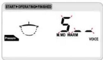 START→OPERATING→FINISHED Pressure 5 M.M.D. WARM VOICE