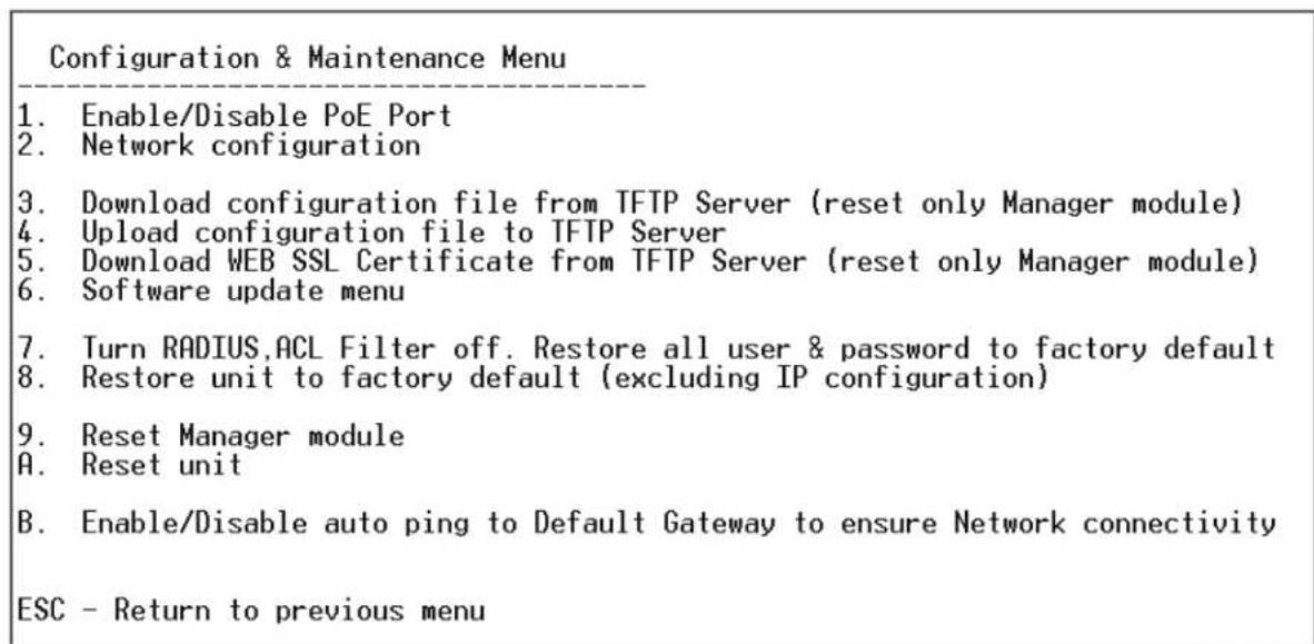 Microchip PD-9624GC - Using the Configuration and Maintenance Menu - 1