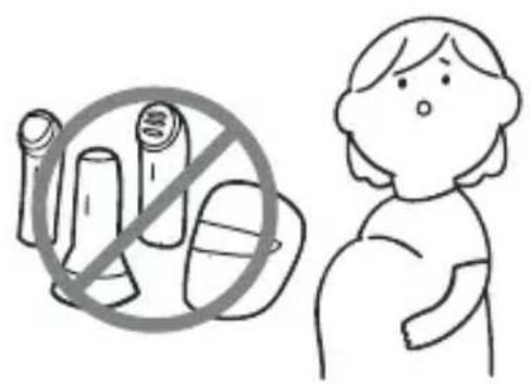 Illustration showing a pregnant woman with a no-smoking symbol crossed out by a crossed-out tube, indicating no smoking.
