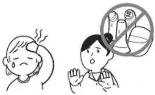 Illustration showing a person with fever and a thought bubble indicating no smoking, accompanied by a distressed person.