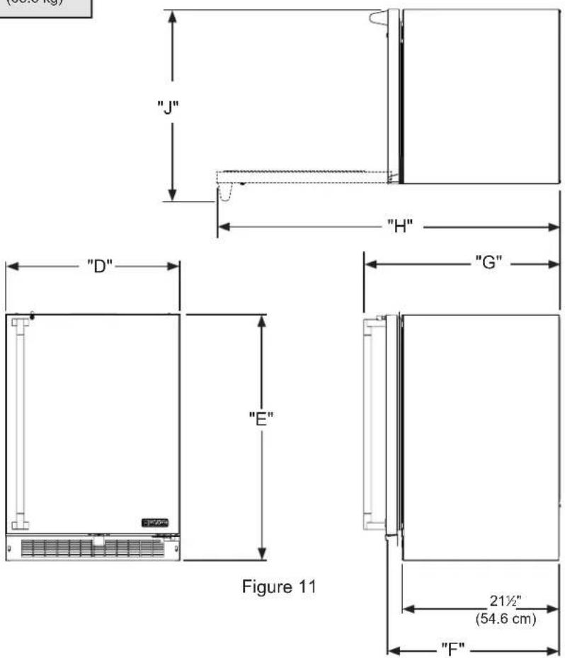 "J" "H" "D" "E" Figure 11 21½" (54.6 cm) "F"