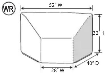 WR 52" W 32"H 40" D 28" W