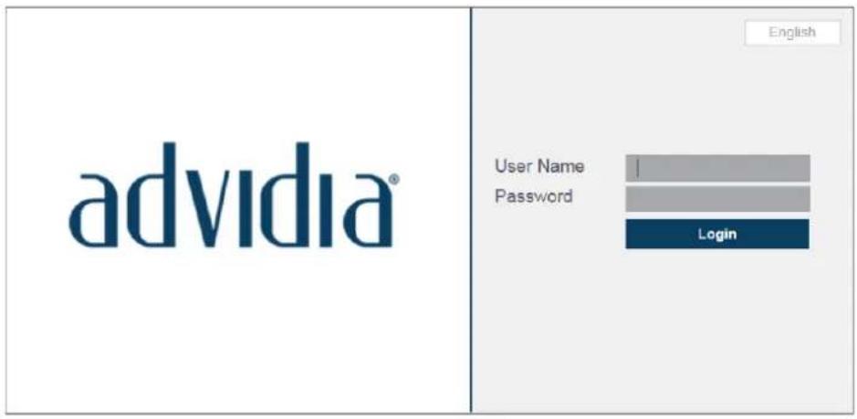 advidia® English User Name Password Login