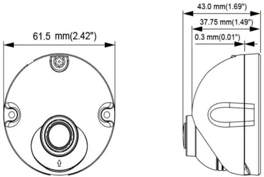 61.5 mm(2.42") 43.0 mm(1.69") 37.75 mm(1.49") 0.3 mm(0.01")