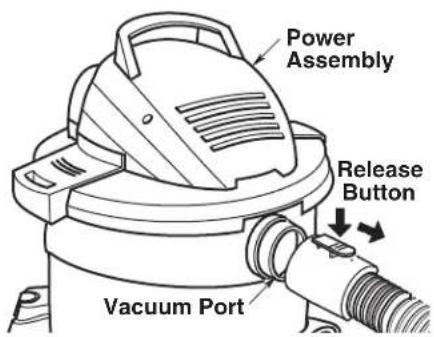 Power Assembly Release Button Vacuum Port