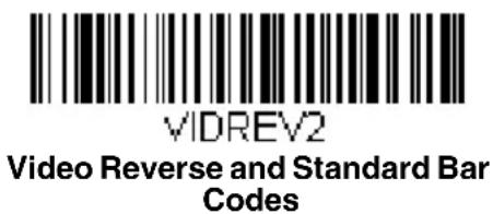 VIDREV2 Video Reverse and Standard Bar Codes