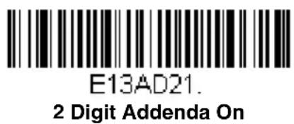 E13AD21. 2 Digit Addenda On