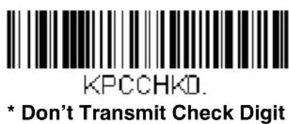 KPCCHKD. * Don't Transmit Check Digit