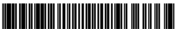 Barcode image with black and white vertical bars, no visible text or symbols beyond the pattern