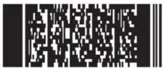 Black and white QR code image with vertical lines above and below the pattern