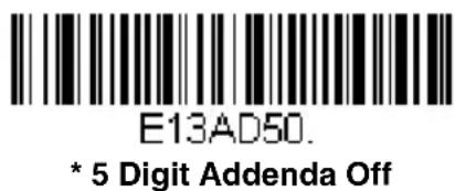 E13AD50. * 5 Digit Addenda Off