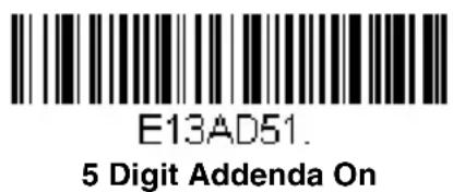 E13AD51. 5 Digit Addenda On