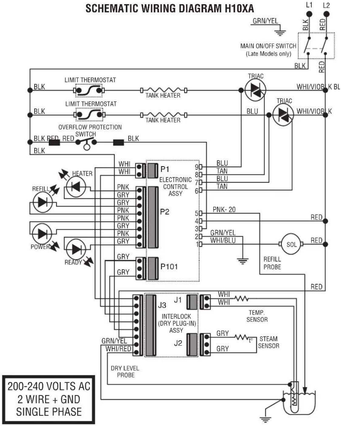 Bunn H10X-80-240 - WIRING DIAGRAM - 1