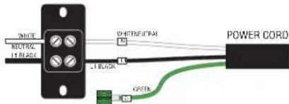WHITE ELECTRIC LT BLOCK CHINESEUTRAL LT BLOCK GREEN POWER CORD