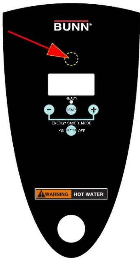 BUNN® READY TEMP ENERGY SAVER MODE ON HERT= OFF WARNING HOT WATER