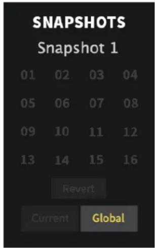 SNAPSHOTS Snapshot 1 01 02 03 04 05 06 07 08 09 10 11 12 13 14 15 16 Revert Current Global