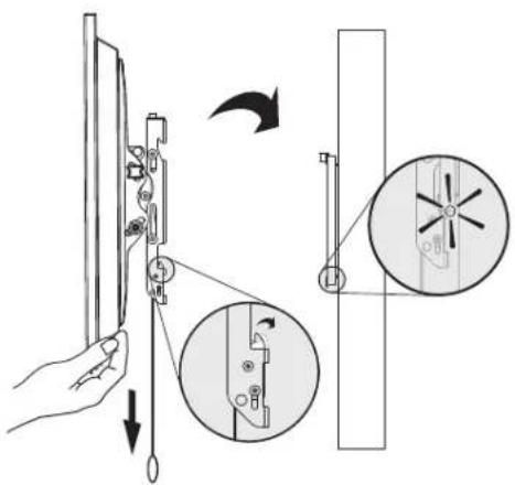 Diagram illustrating hand tool application on a doorbell with close-up insets showing mechanical components and a fan mechanism.
