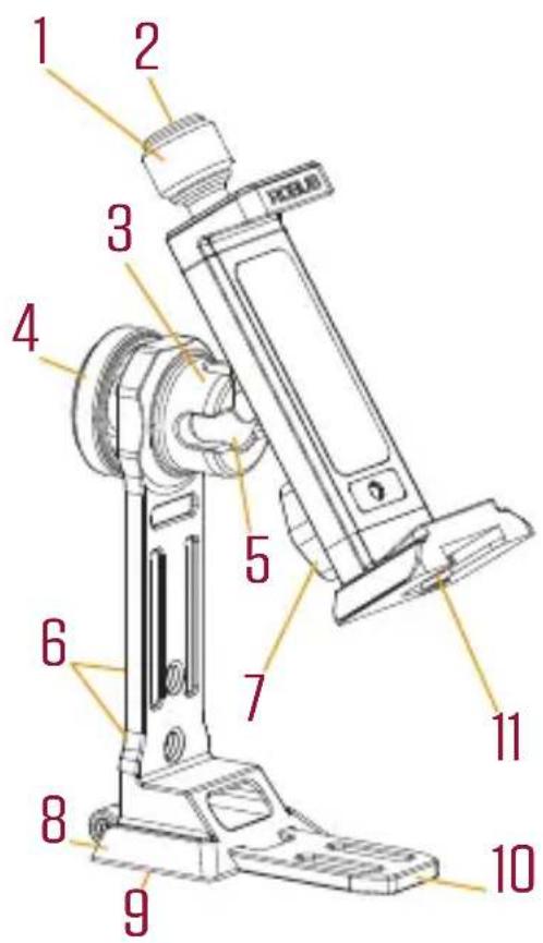 Labeled diagram of a mechanical device with numbered parts for identification