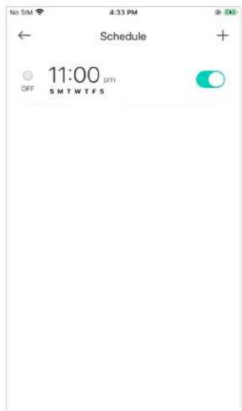 No SIM 4:33 PM ← Schedule + ○ 11:00 GMT OFF SMTWTF5