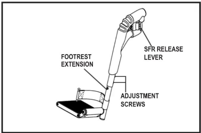 FOOTREST EXTENSION SFR RELEASE LEVER ADJUSTMENT SCREWS