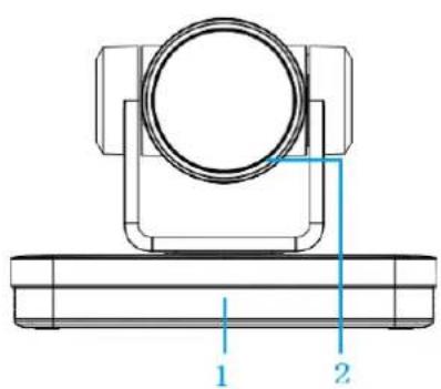 Technical drawing of a mechanical component with labeled parts (1 and 2), no readable text or symbols beyond labels