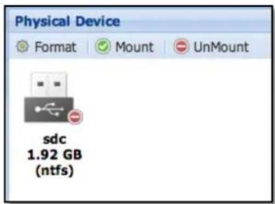 Physical Device Format Mount UnMount sdc 1.92 GB (ntfs)