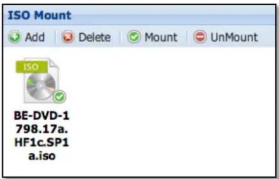 ISO Mount Add Delete Mount UnMount ISO BE-DVD-1 798.17a. HF1c.SP1 a.iso
