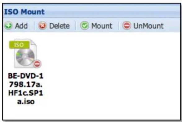 ISO Mount Add Delete Mount UnMount ISO BE-DVD-1 798.17a. HF1c.SP1 a.iso
