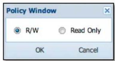 Policy Window R/W Read Only OK Cancel